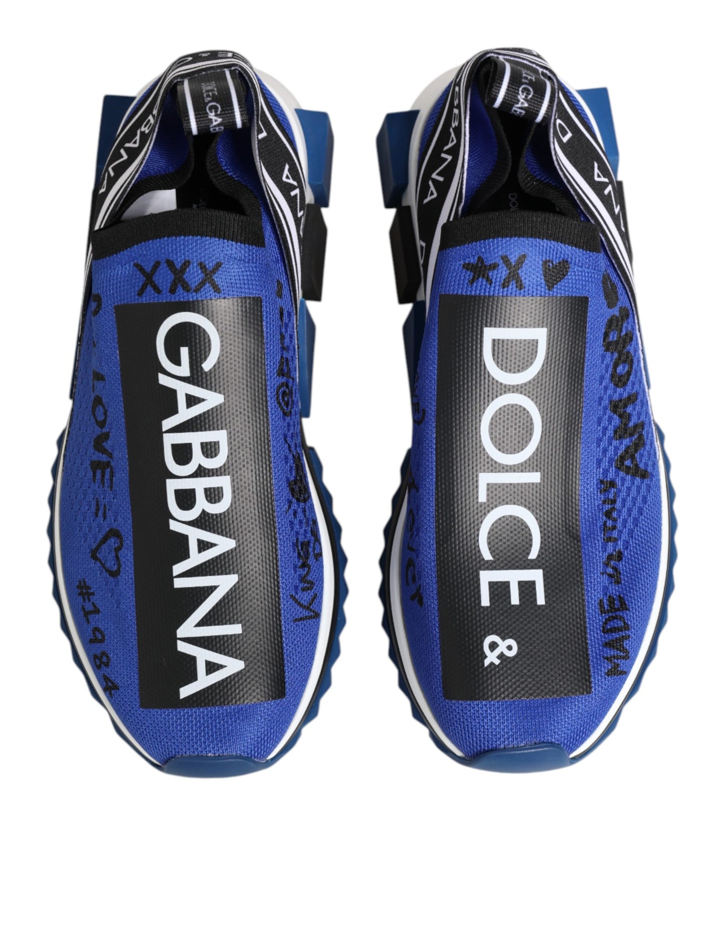 Dolce &amp; Gabbana Blaues Logo Low Top Sorrento Sneakers Schuhe