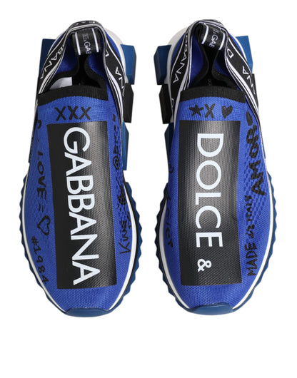 Dolce &amp; Gabbana Blaues Logo Low Top Sorrento Sneakers Schuhe