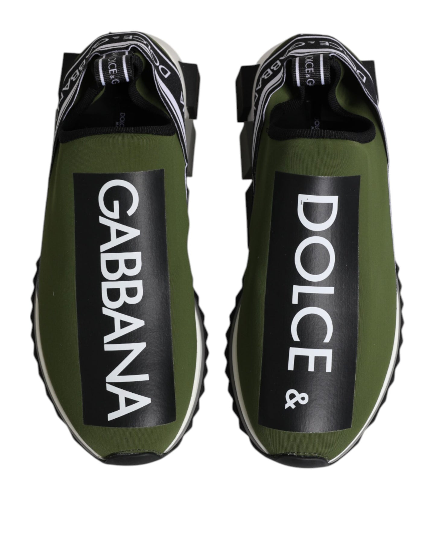 Dolce &amp; Gabbana Grünes Logo Low Top Sorrento Herren Sneakers Schuhe