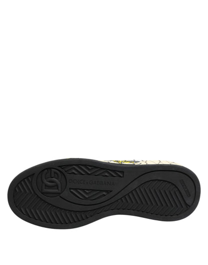 Dolce &amp; Gabbana Weiße Low Top-Sneakers mit Logo-Print für Herren