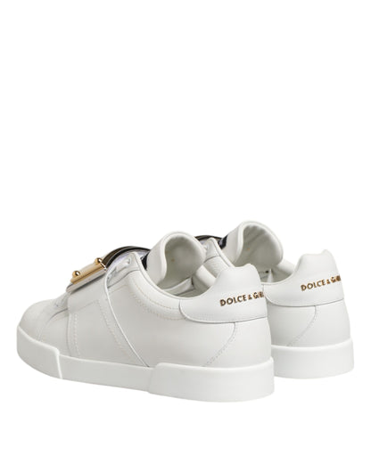 Dolce & Gabbana White Logo Plaque Low Top Men Sneakers Shoes