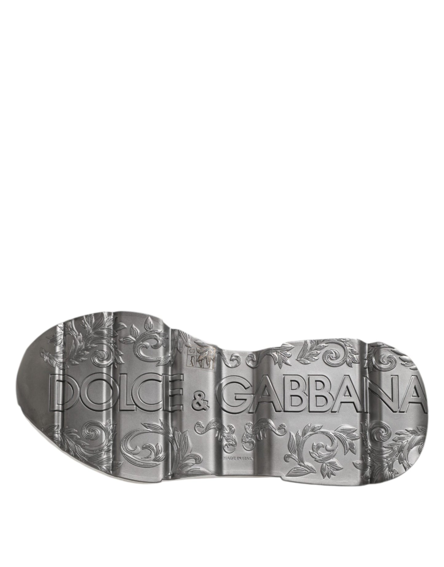 Dolce &amp; Gabbana – Daymaster – Sneaker aus Leder in Weiß und Silber