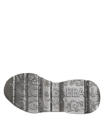 Dolce &amp; Gabbana – Daymaster – Sneaker aus Leder in Weiß und Silber