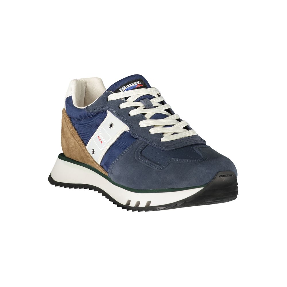 Blauer Herren-Sneaker aus blauem Leder