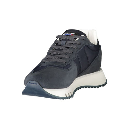 Blauer Herren-Sneaker aus blauem Leder
