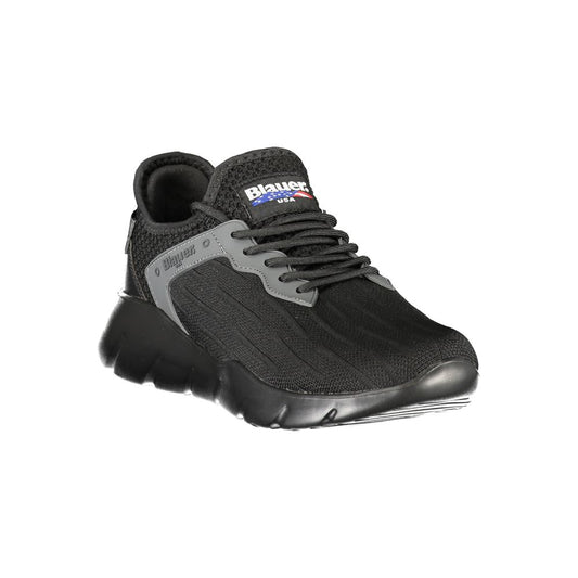 Blauer Herren-Sneaker aus schwarzem Polyester