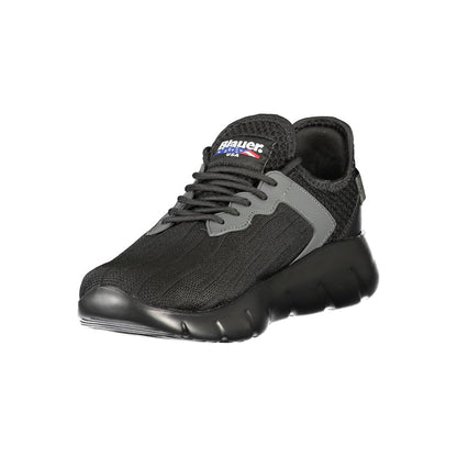 Blauer Herren-Sneaker aus schwarzem Polyester