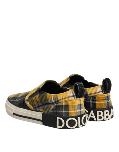 Dolce &amp; Gabbana – Mehrfarbige Portofino-Turnschuhe mit Schottenkaro