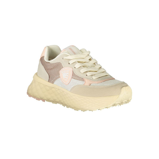 Blauer Beige Polyester Damen Sneaker