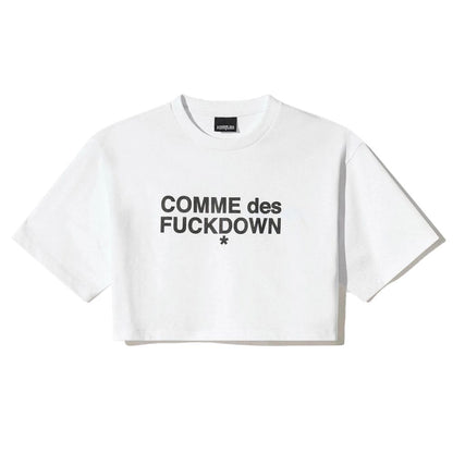 Comme Des Fuckdown Weißes Baumwoll-Damen-T-Shirt