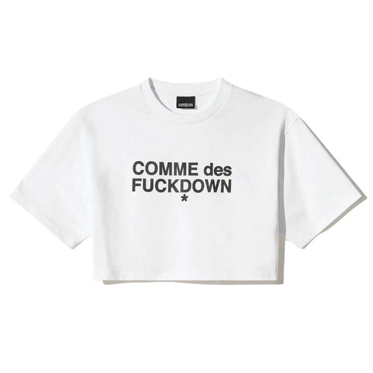 Comme Des Fuckdown Weißes Baumwoll-Damen-T-Shirt