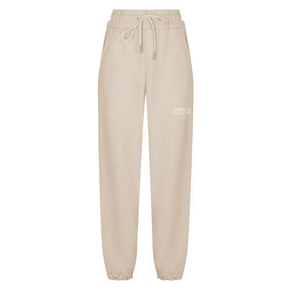 Comme Des Fuckdown Beige Baumwoll-Jogginghose für Damen