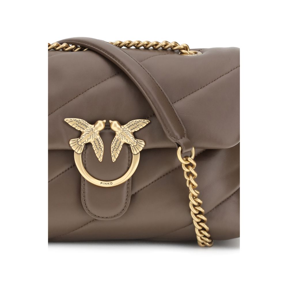 PINKO Schultertasche aus braunem Kalbsleder (Bos Taurus)