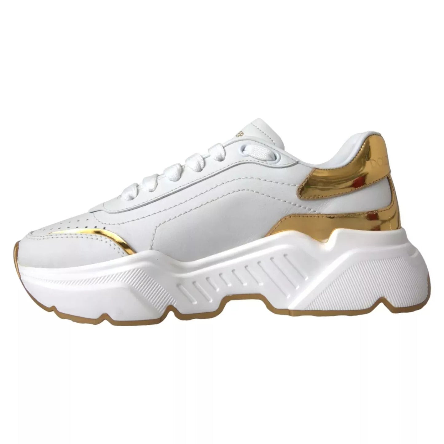 Dolce &amp; Gabbana Weißgold DAYMASTER Leder Sneakers Herrenschuhe