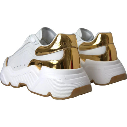Dolce &amp; Gabbana Weißgold DAYMASTER Leder Sneakers Herrenschuhe