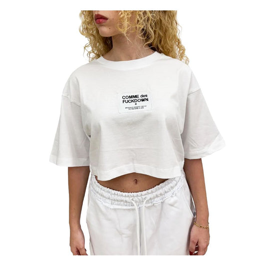 Comme Des Fuckdown Weißes Baumwoll-Damen-T-Shirt
