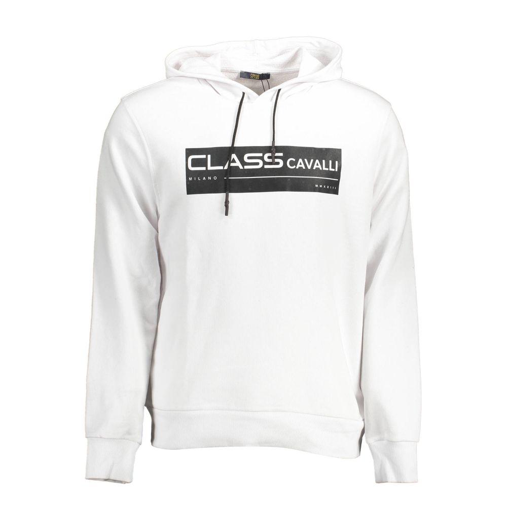 Cavalli Class Herrenpullover aus weißer Baumwolle
