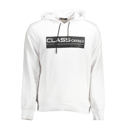 Cavalli Class Herrenpullover aus weißer Baumwolle