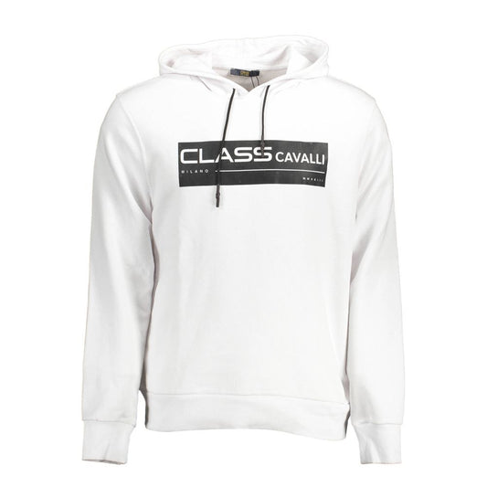 Cavalli Class Herrenpullover aus weißer Baumwolle