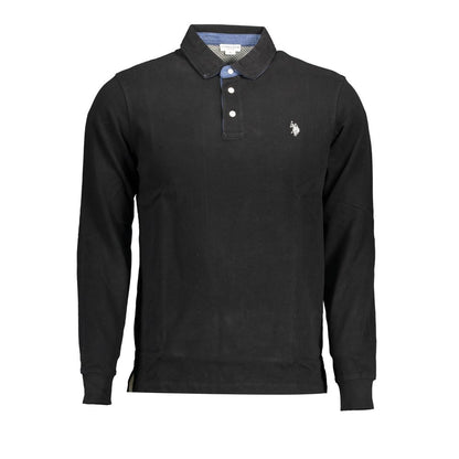 US POLO ASSN. Schwarzes Poloshirt aus Baumwolle