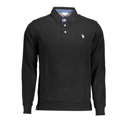 US POLO ASSN. Schwarzes Poloshirt aus Baumwolle