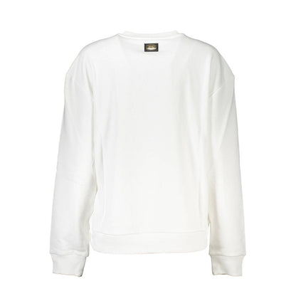 Cavalli Class Weißer Baumwollpullover für Damen