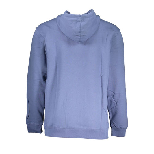 Vans – Blauer Herrenpullover aus Baumwolle mit Kapuze und Mitteltasche