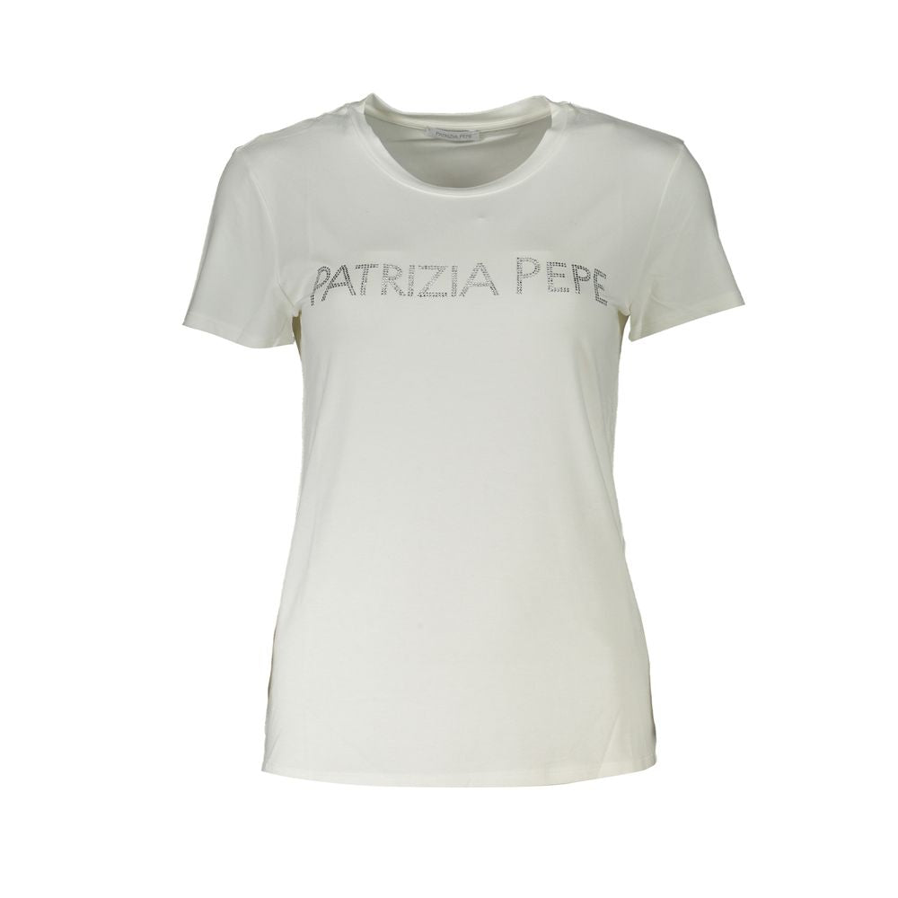 Patrizia Pepe Weißes Damen-T-Shirt aus Bio-Baumwolle