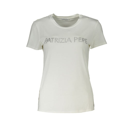 Patrizia Pepe Weißes Damen-T-Shirt aus Bio-Baumwolle