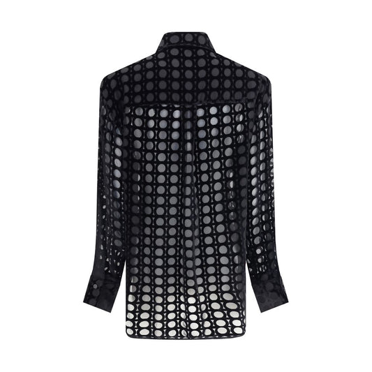 Ferragamo Black Silk Pattern Shirt