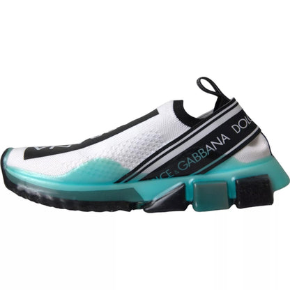 Dolce &amp; Gabbana – Slip-On-Sorrento-Sneaker in Schwarz, Weiß und Blau