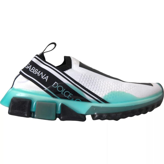 Dolce &amp; Gabbana – Slip-On-Sorrento-Sneaker in Schwarz, Weiß und Blau