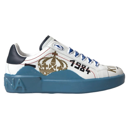 Dolce &amp; Gabbana – Blau-weiß bedruckte Portofino Melt-Sneaker