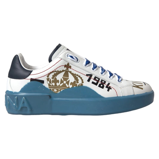 Dolce &amp; Gabbana – Blau-weiß bedruckte Portofino Melt-Sneaker