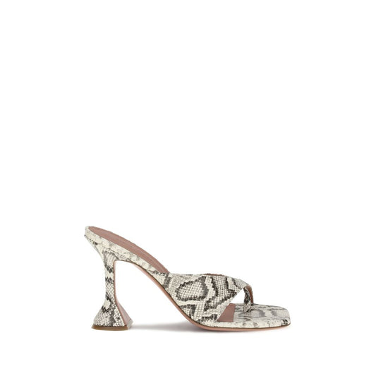 Amina Muaddi Shiona-Sandalen mit Pythonmuster