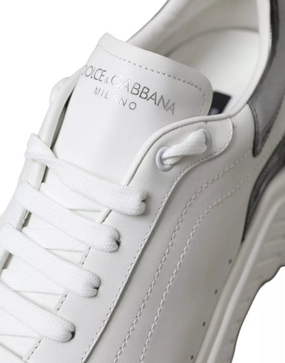 Dolce &amp; Gabbana – Sport-Sneaker „Daymaster“ aus weißem und silbernem Leder