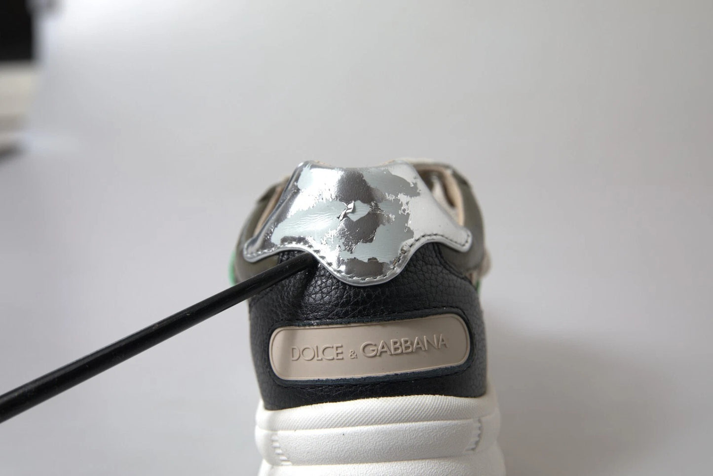 Dolce &amp; Gabbana – Sport-Sneaker „Daymaster“ aus weißem und silbernem Leder