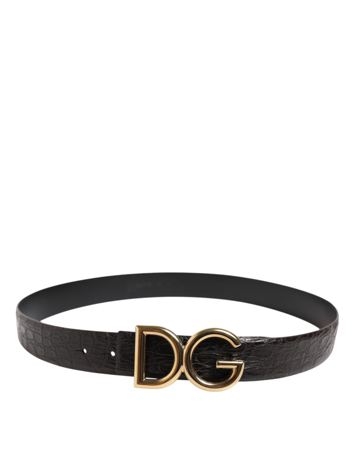 Dolce &amp; Gabbana – Schwarzer Gürtel aus exotischem Leder mit DG-Logoschnalle