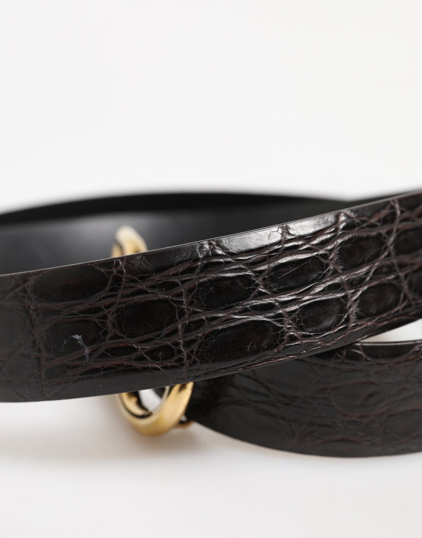 Dolce &amp; Gabbana – Schwarzer Gürtel aus exotischem Leder mit DG-Logoschnalle