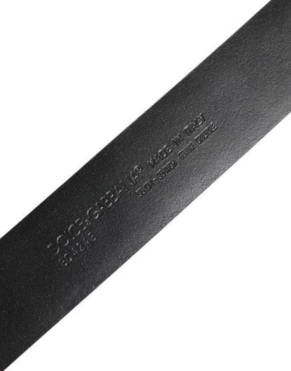 Dolce &amp; Gabbana – Schwarzer Gürtel aus exotischem Leder mit DG-Logoschnalle