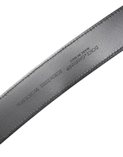 Dolce &amp; Gabbana – Klassischer Gürtel aus schwarzem Leder mit Metall-Logoschnalle