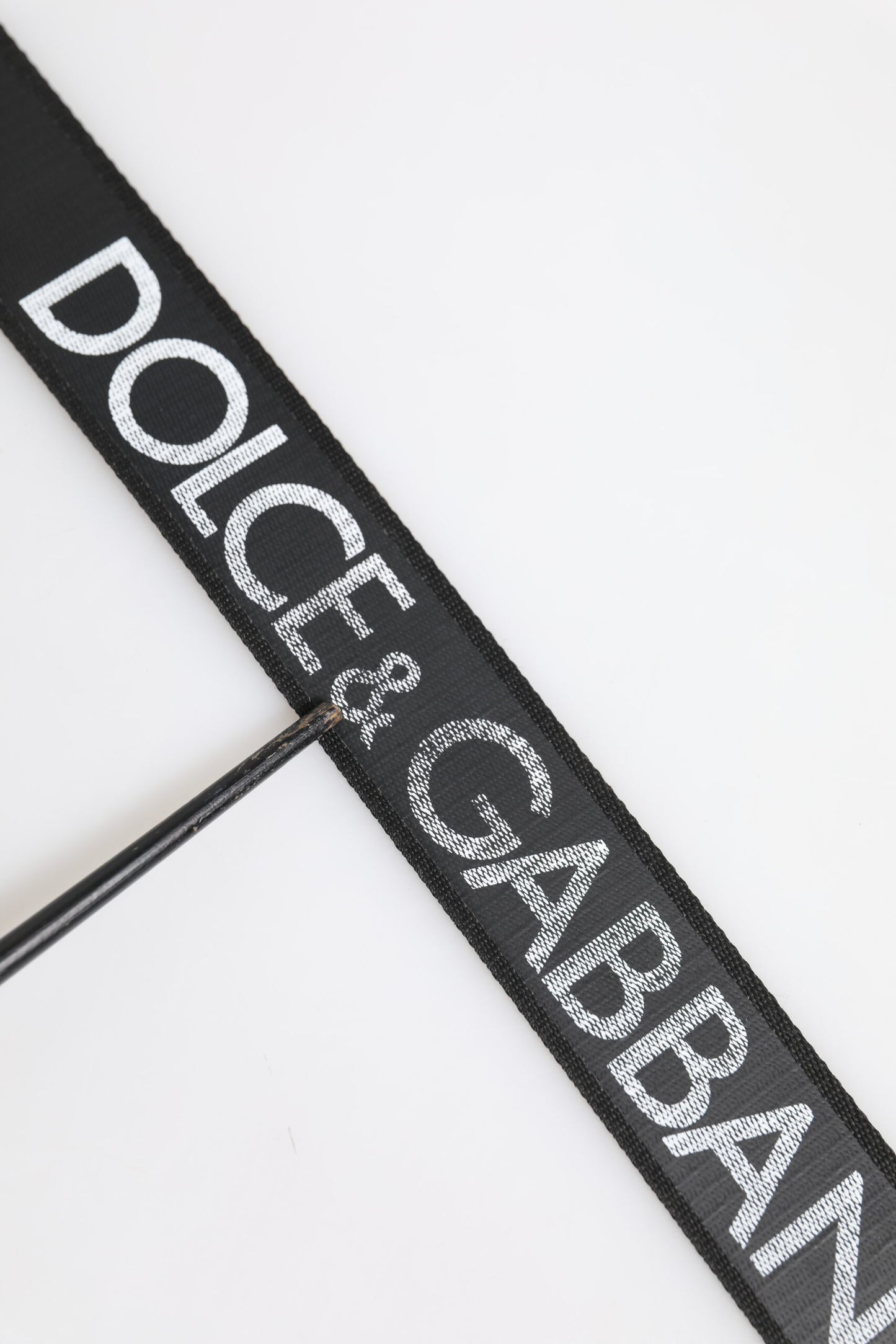 Dolce &amp; Gabbana – Schwarzer Polyester-Ledergürtel mit Metallschnalle