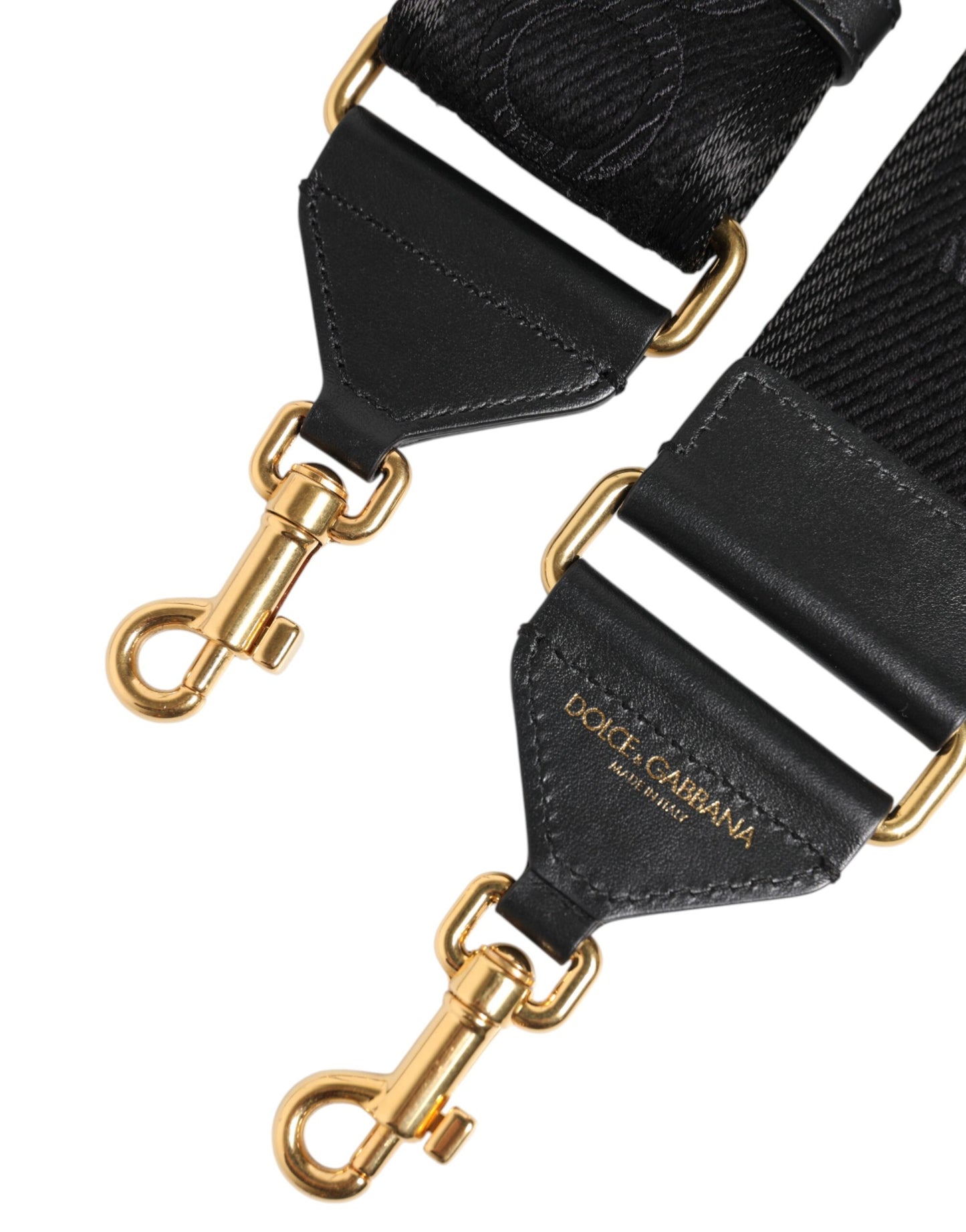 Dolce & Gabbana Black Solid Viscose Bag Shoulder Strap