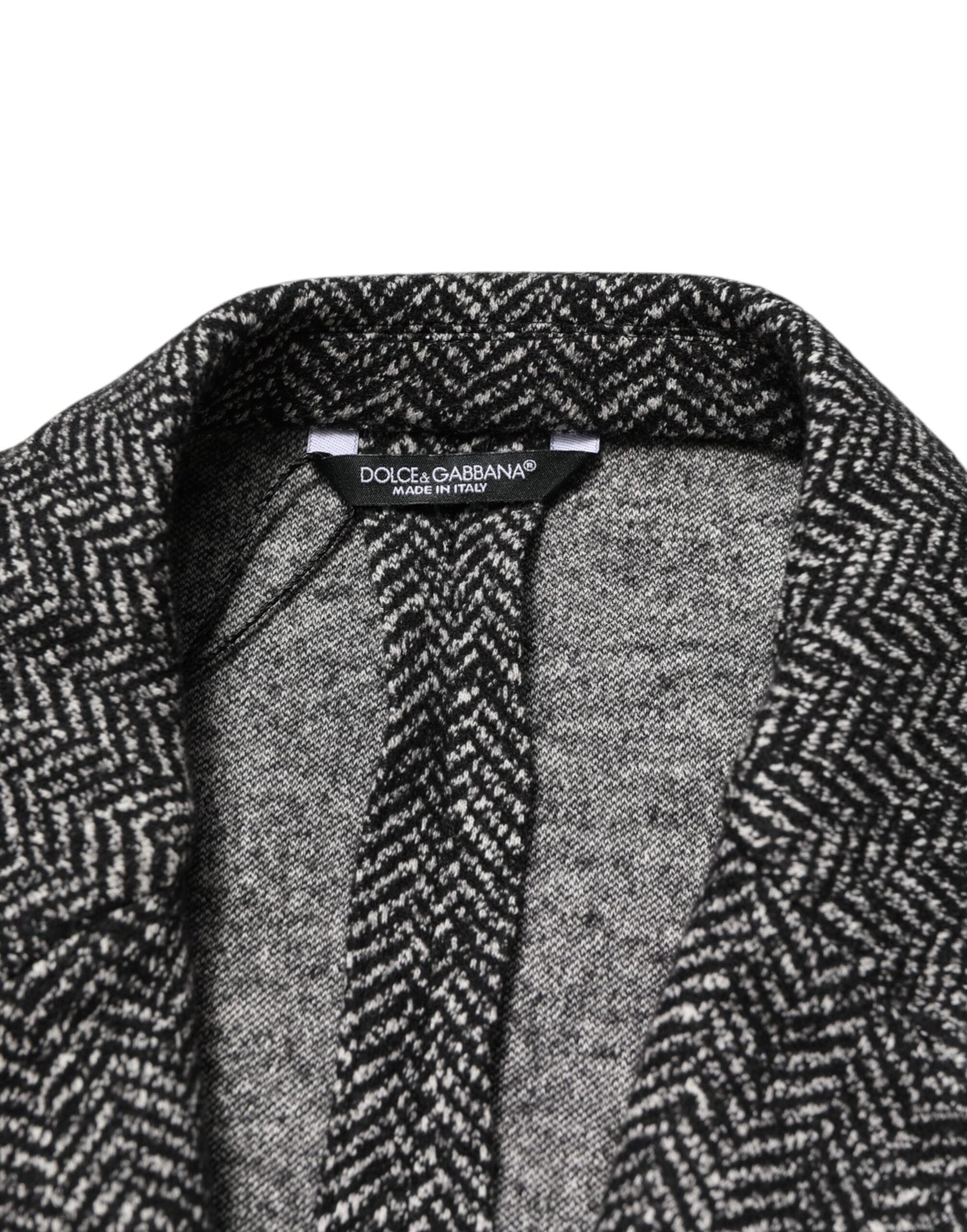 Dolce &amp; Gabbana Schwarz-Weißer Zweireihiger Herrenanzug-Blazer