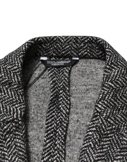 Dolce &amp; Gabbana Schwarz-Weißer Zweireihiger Herrenanzug-Blazer