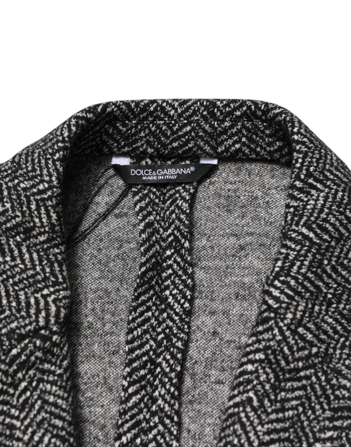 Dolce & Gabbana Dunkelgrau Weiß Zweireihiger Herrenanzug Blazer
