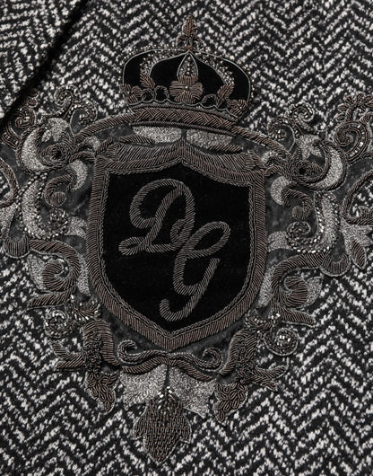 Dolce &amp; Gabbana Schwarz-Weißer Zweireihiger Herrenanzug-Blazer