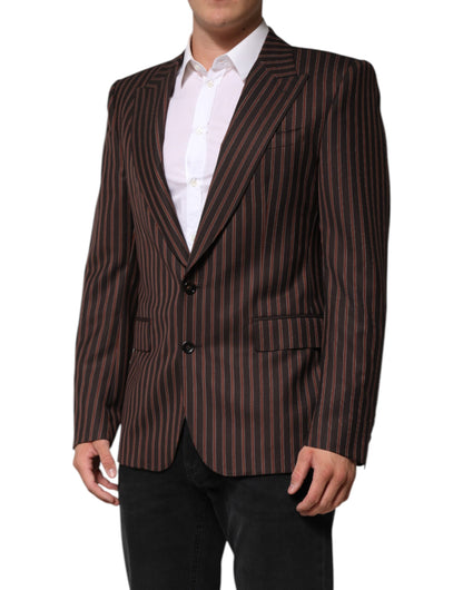 Dolce & Gabbana Black Brown Stripe Single Breasted Blazer