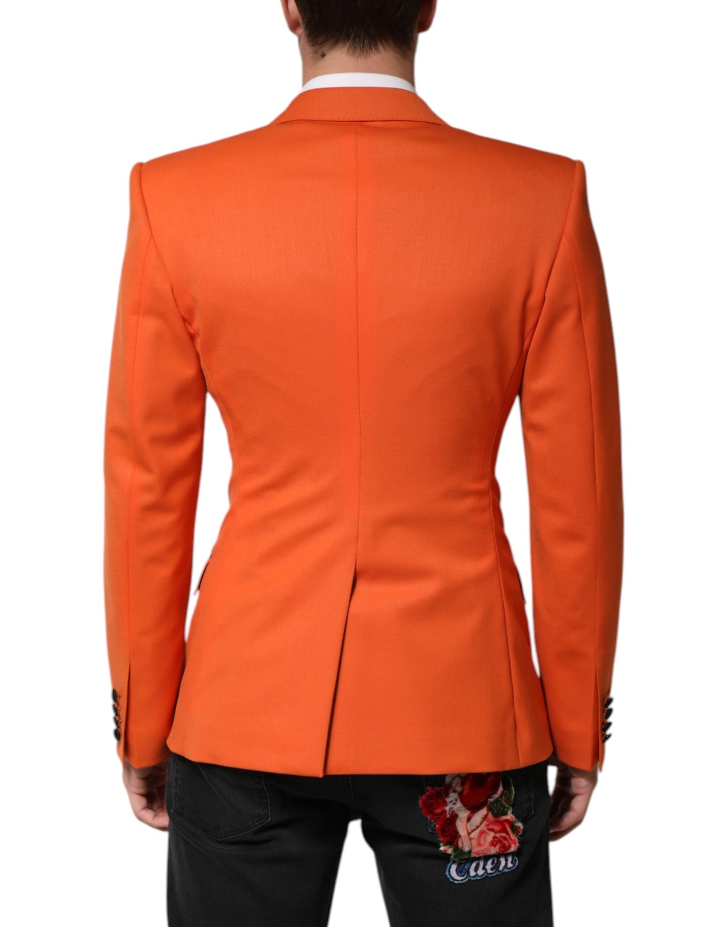 Dolce &amp; Gabbana Orange SICILIA Zweireihiger Mantelblazer