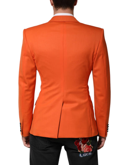 Dolce &amp; Gabbana Orange SICILIA Zweireihiger Mantelblazer